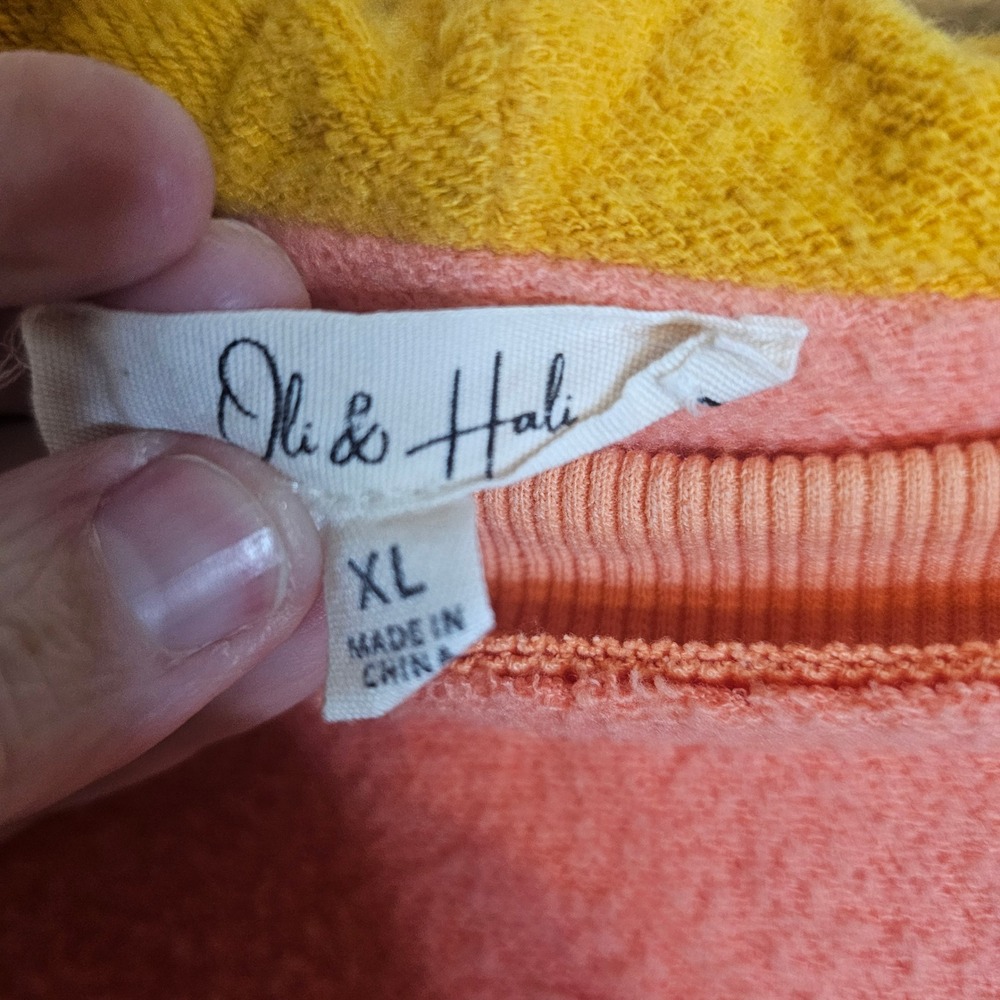 Oli & Hali Patchwork Colorblock Reverse Terry Hoo… - image 7